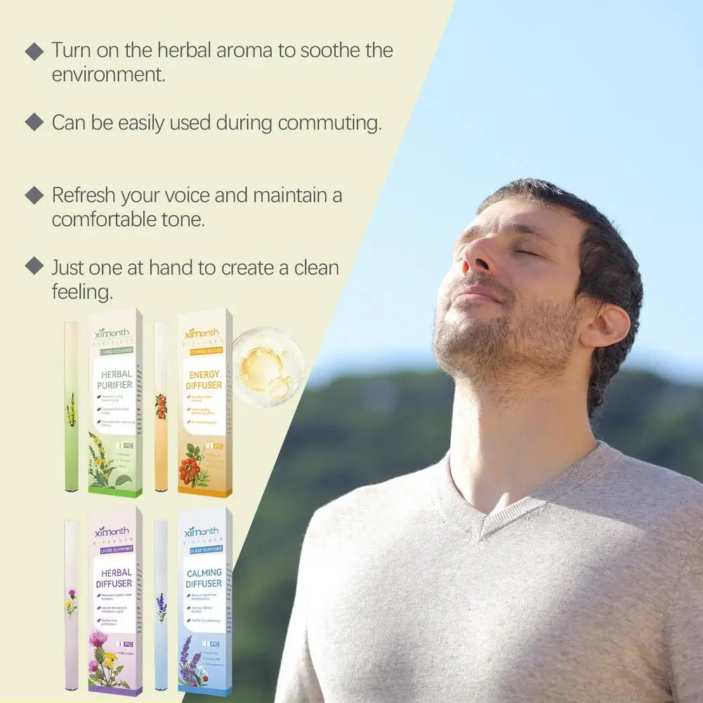 Herbal Lung Purifier Protect Liver Cleansing Stick Relieve Driving Fatigue Drowsiness Refreshing Mint Essential Energy Pen