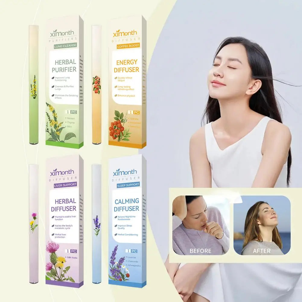 Herbal Lung Purifier Protect Liver Cleansing Stick Relieve Driving Fatigue Drowsiness Refreshing Mint Essential Energy Pen